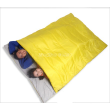 Venta al por mayor saco de dormir de 2 personas, saco de dormir amarillo